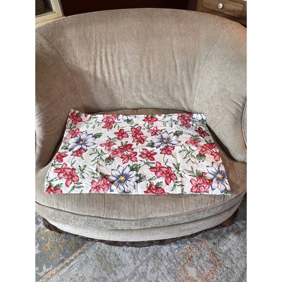 Ralph Lauren Single/Replacement Pillowcase "Lindsey Floral"  Red & Blue Flowers - Picture 4 of 9